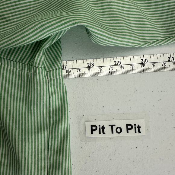 Fabrizio by Ativa Womens Shirt Size XXL Green Stripe Vintage Y2K Butterflies - Picture 5 of 7